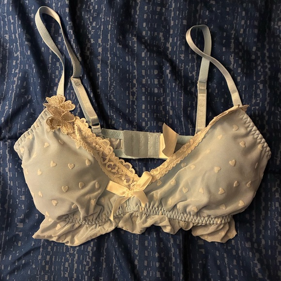 SHEIN Other - SHEIN Lace Heart Bralette - Light Blue